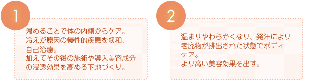 温めることで体の内側からケア。冷えが原因の慢性的疾患を緩和、自己治癒。